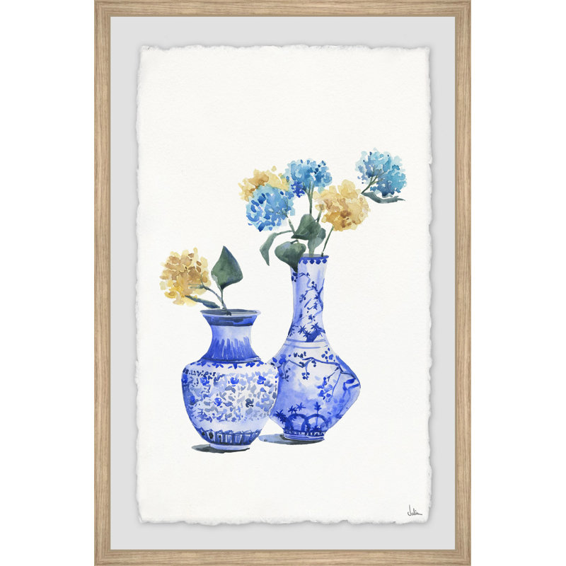 Two Vases with Flowers 1 Piece Single Picture Frame Painting, 30cm H x 20cm W
