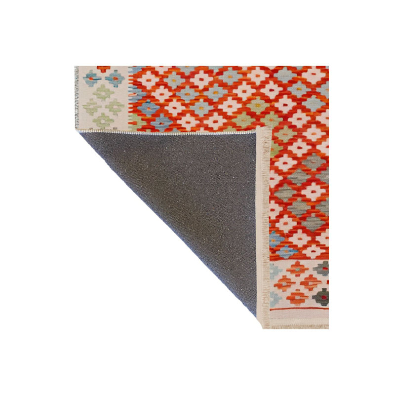 Tapis décoratif bleu et rouge à motif traditionnel lavable à la machine, Tapis de couloir 2 pi 6 po x 6 pi 7 po inclus