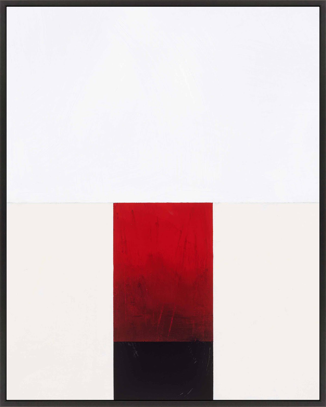 Tempo with Red 2 Print by Robert Kamnatnik, Black Framed Canvas, 25" H x 20" W x 1.38" D