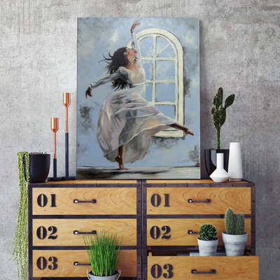 Ballerina Dancer - No Frame Print on Canvas