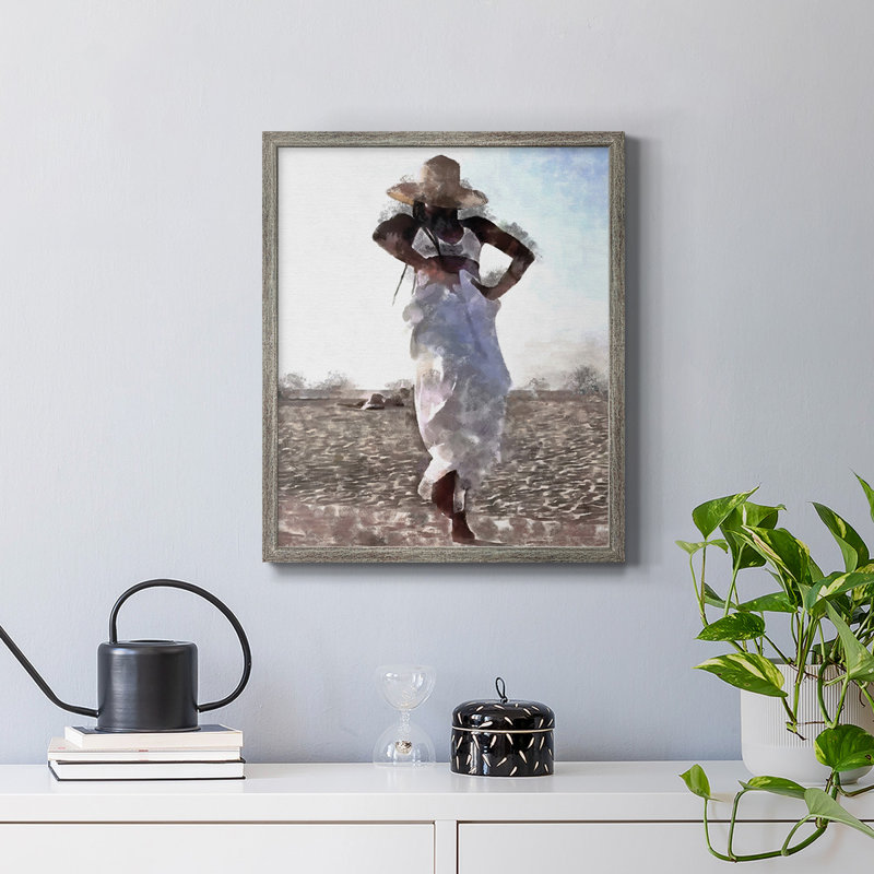 «Her Dance I», toile encadrée de qualité supérieure - prête à être accrochée, Argent patiné, H 24 po x l 20 po