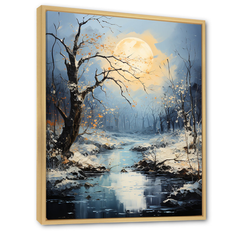 Moonlit Shadows In Winter II sur toile, Cadre flottant naturel, H 32 po x l 24 po x P 1 po