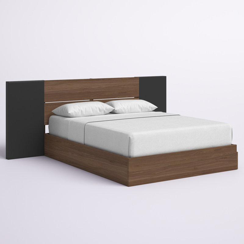 Bourquin Platform Storage Bed, Walnut/Black, Full / Double