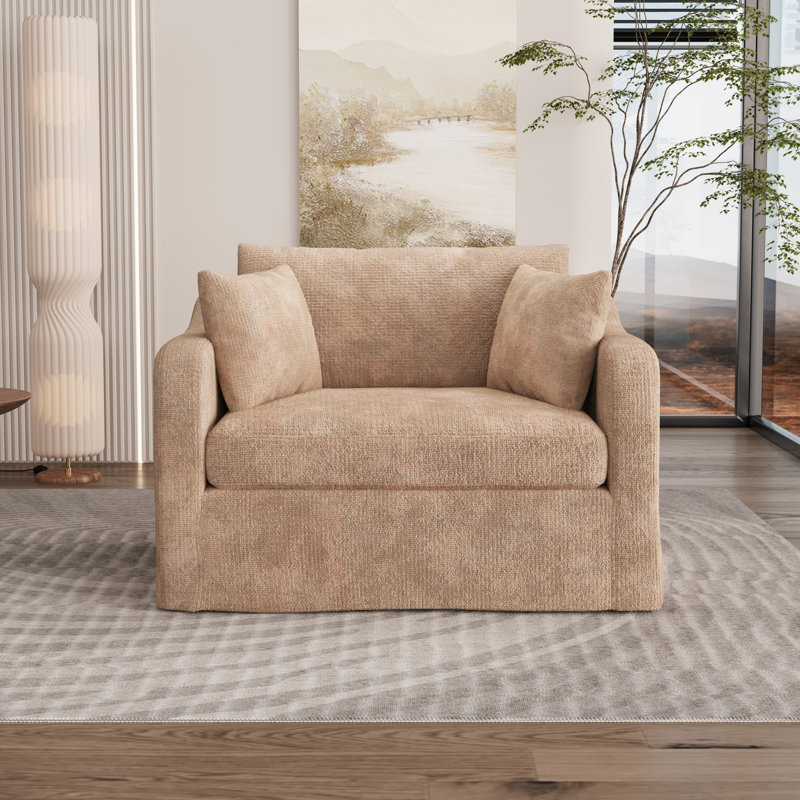 Fauteuil d'appoint rembourré surdimensionné 45,1 po, Blé
