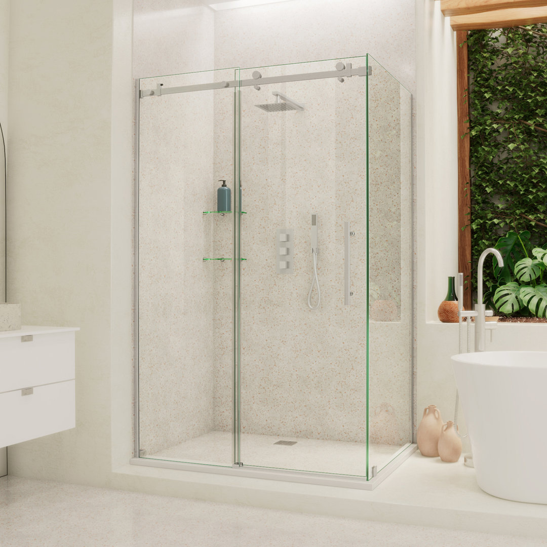Enigma Air 48.375" x 76" Single Sliding Frameless Shower Door with Clearmax™ Technology DreamLine 