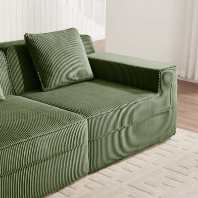 Ottoman Corduroy Modular Sofa With Plush Fabric And High-Resilience Foam For Ultimate Comfort And Versatility