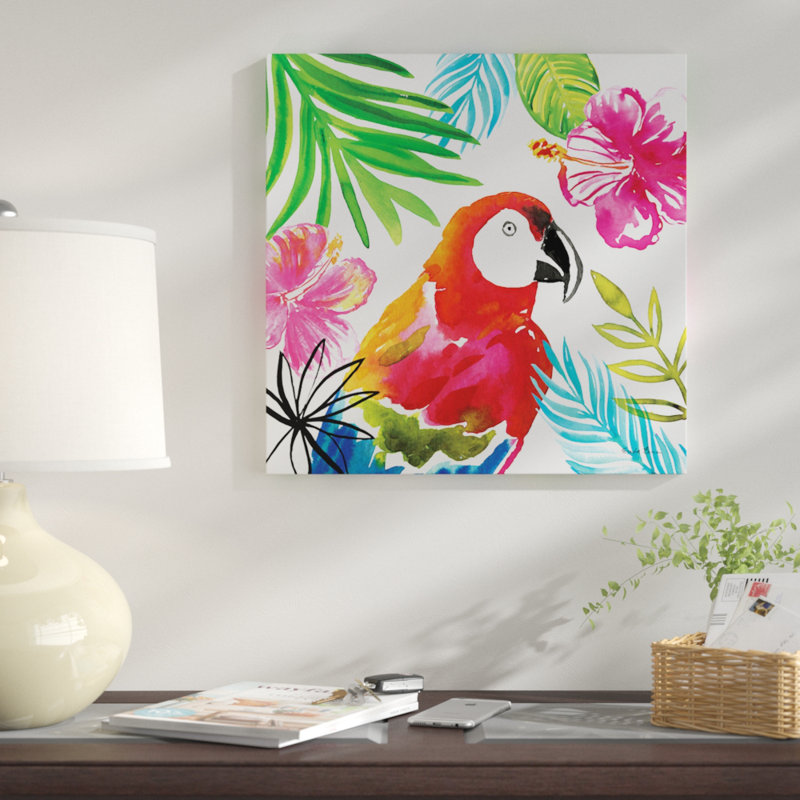 « tropicana iii », impression sur toile, H 12 po x l 12 po x P 0,75 po, Toile tendue, Pas de tapis