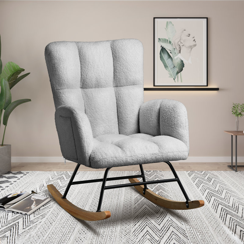 Ardelia Rocking Chair, Grey