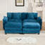 Causeuse plus large avec accoudoirs (le repose-pieds n'est pas inclus), canapé modulaire moderne, pour le salon, la chambre à coucher et les appartements, coussin de siège rembourré à double couche confortable, tissu chenille respirant, bleu