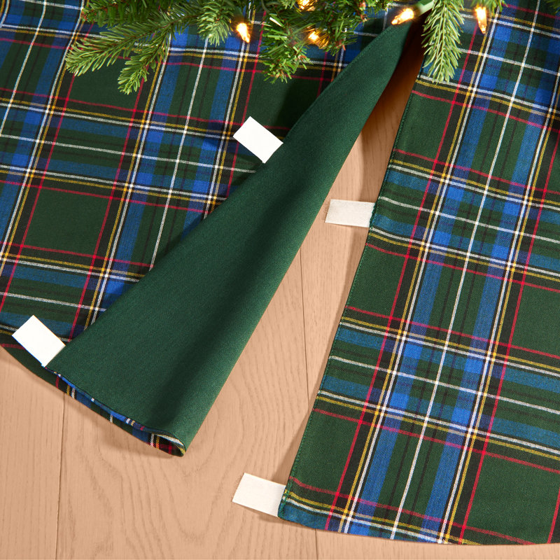 Stowe Tartan Plaid Christmas Tree Skirt, Green