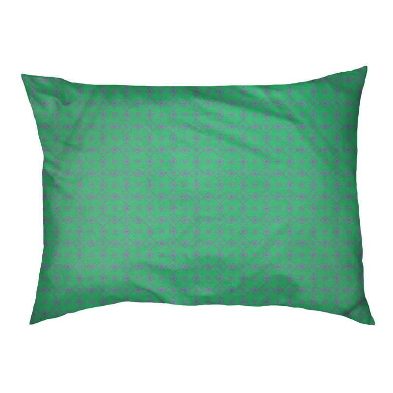 Coussin pour chien/classique à chariot Campion, Moyen (H 14 po x l 40 po x P 30 po), Vert / Mauve