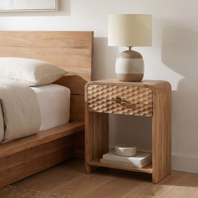 40 cm W Solid Wood Bedside Table