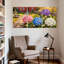 Ensemble de 3 tableaux sur toile « Jardin d'hortensias »-443309647