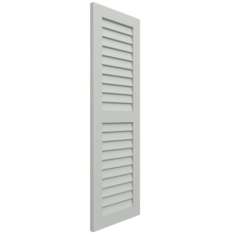 Deux volets à persiennes égales EnduraCore Composite, 12"W, Gris tempête de grêle, H 74 po
