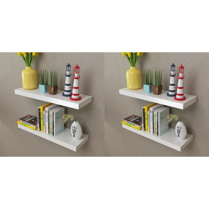 2 Piece Floating Shelf, 3.8 cm H x 60 cm W x 20 cm D