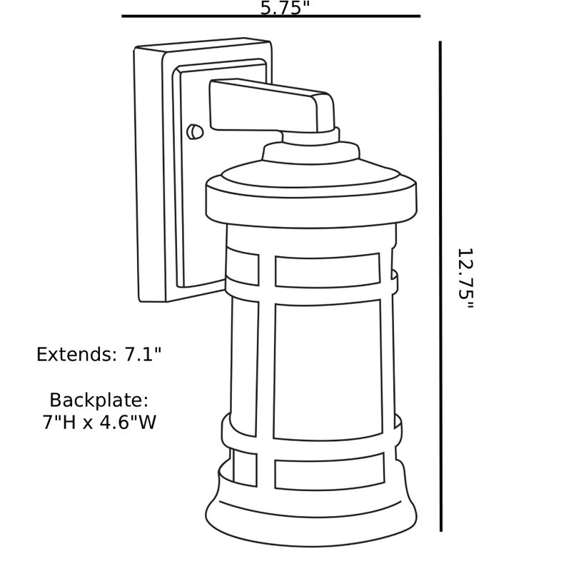 Solus Artisan Cylinder Outdoor Wall Mount Fixture with Frosted Acrylic Lens, 12.75" H, Bronze, 3000K