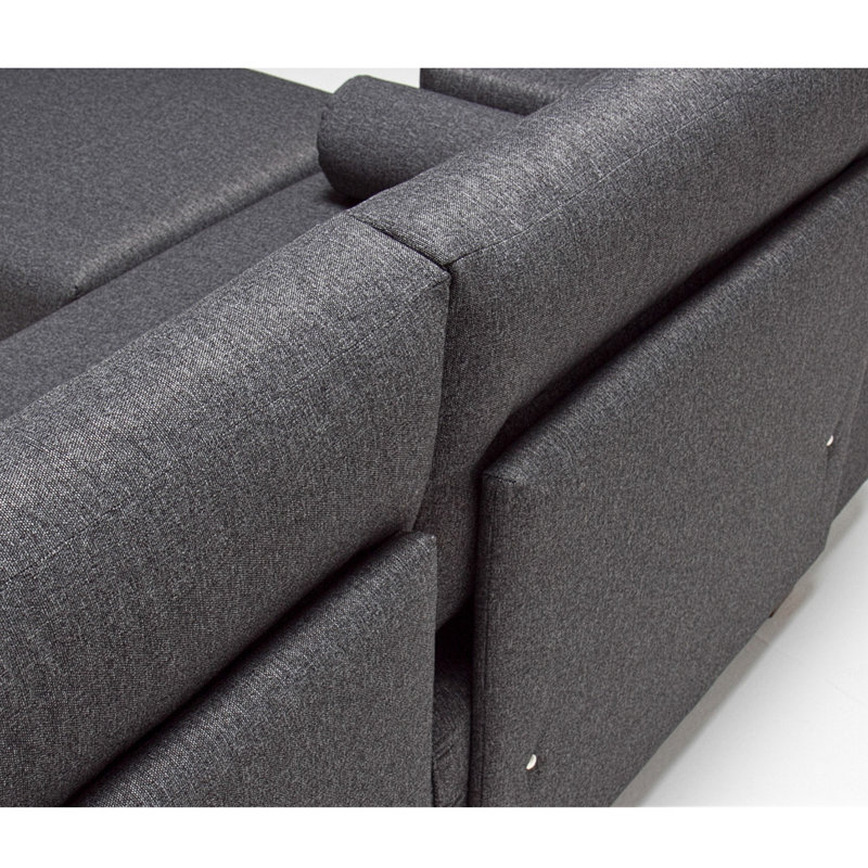 Canapé modulaire faisant face à la gauche de 82,7 po Gymoty, 100 % polyester gris