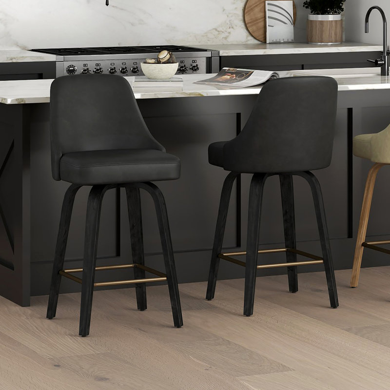 Tabouret de bar 26 po Bowersville, Charbon/Noir