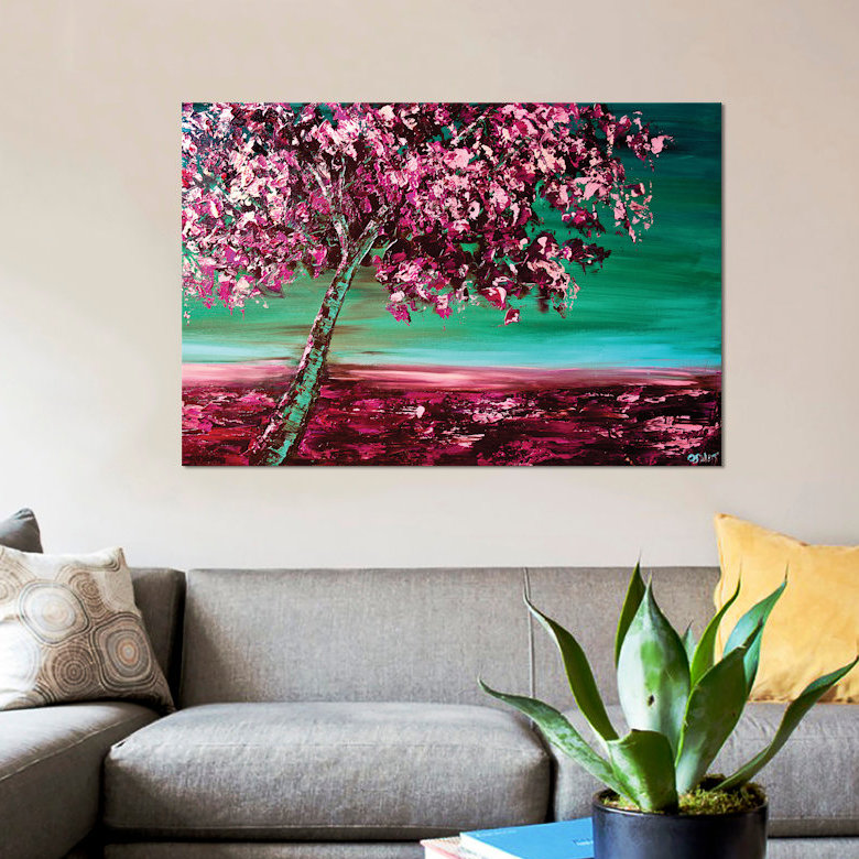 «Swiger Under the Cherry Tree», reproduction sur toile, H 12 po x l 18 po x P 1,5 po, Pas de tapis, Toile tendue