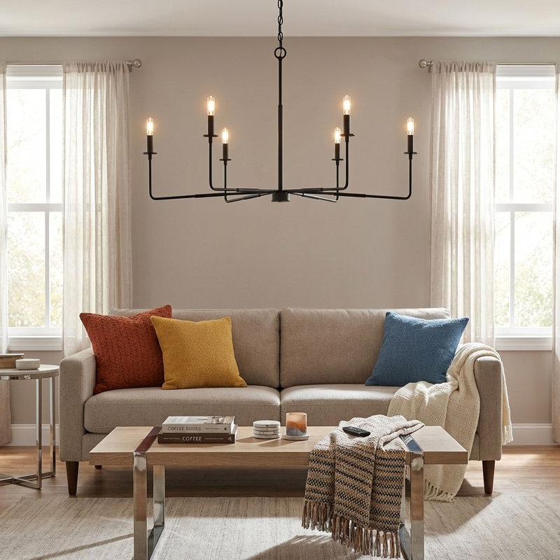 Alysa 6-Light Chandelier, Matte Black
