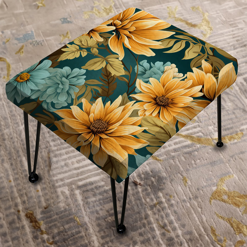 Sunflower Shores - motif tropical I - repose-pieds rectangulaire tropical