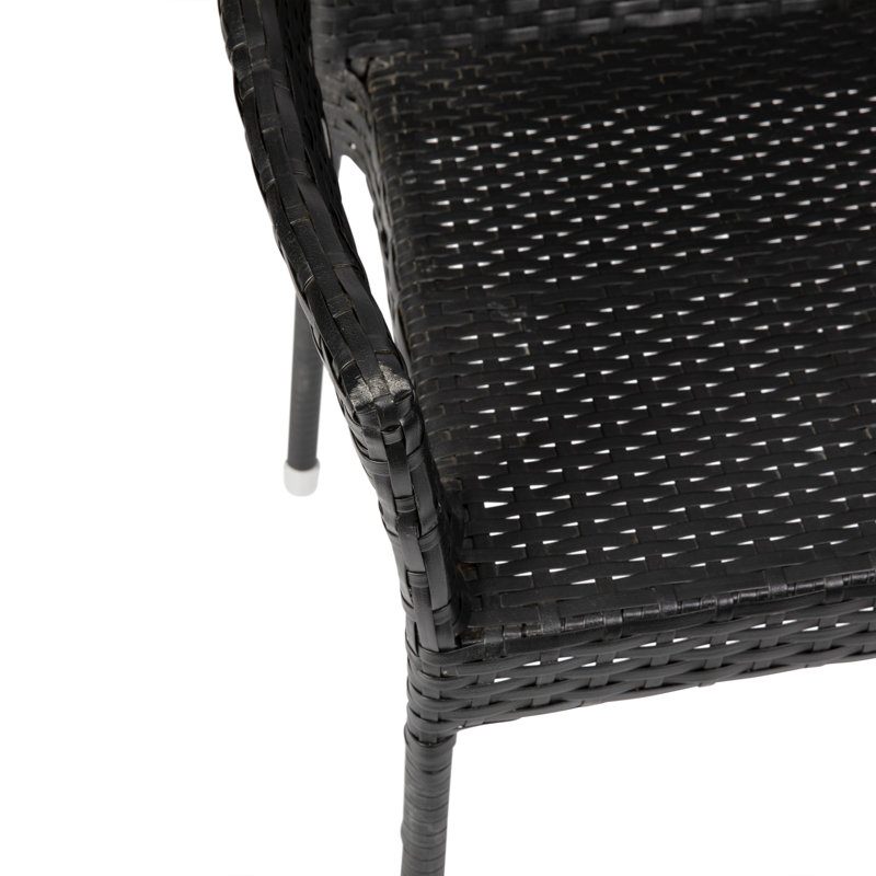Leflore Stacking Outdoor Dining Chair , Black