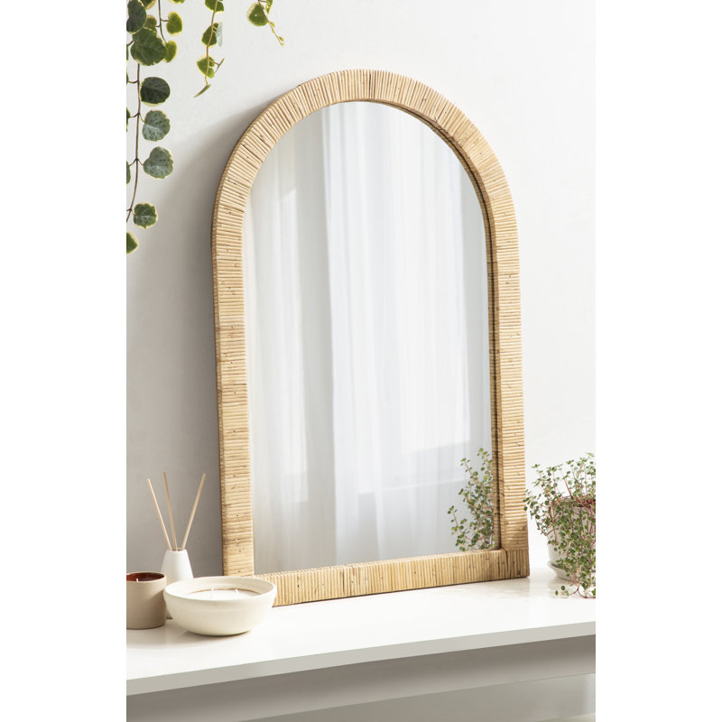 Ashwini Engineered Wood Flat Mirror, 30" H x 20" W, Natural