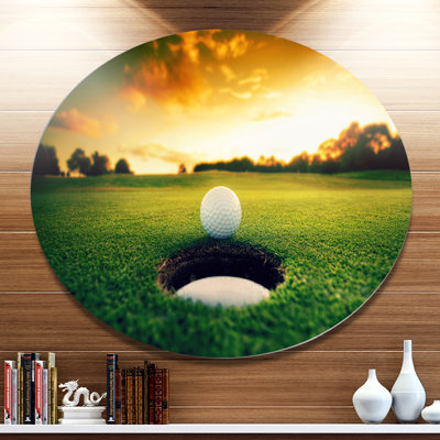 " Golf Ball Near Hole "
