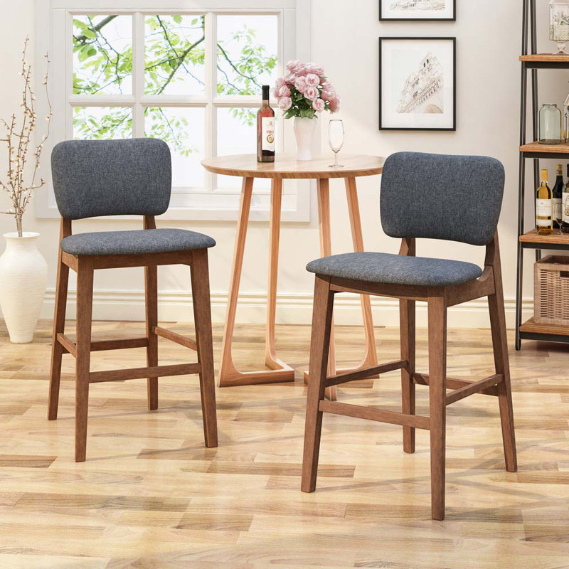 Tabouret de bar en bois, Gris anthracite