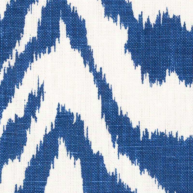 Tissu imprimé à la main Quincy, Bleu