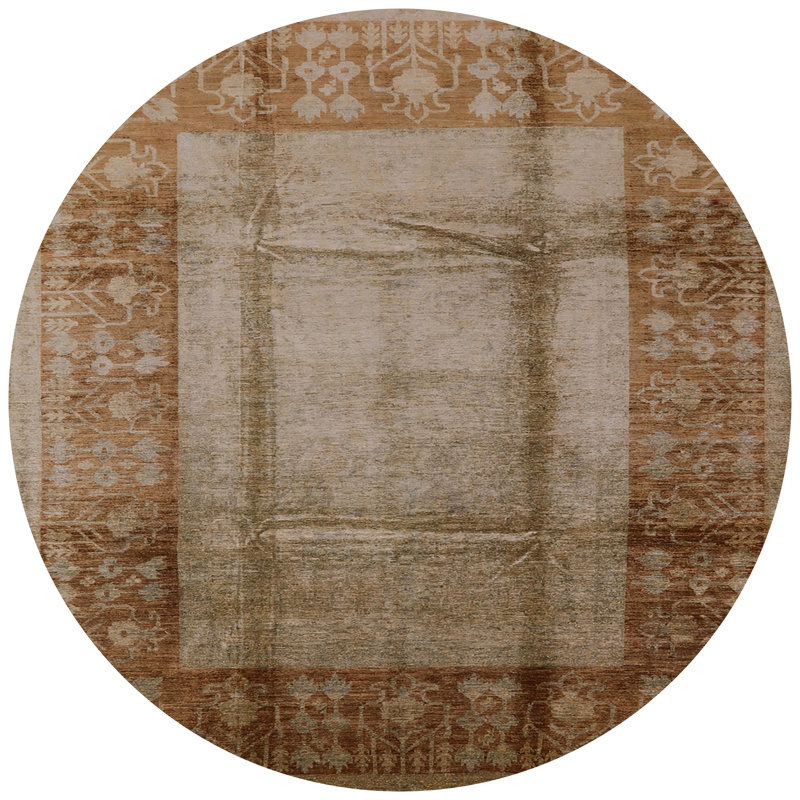 Tapis oriental beige / brun clair, Rond 3 pi