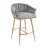 26'' Counter Height Bar Stools Set Of 2,Velvet Kitchen Island Counter Bar Stool With Hand- Wave Back,Golden Chromed Base And Foot Rest(GREY)-730704099