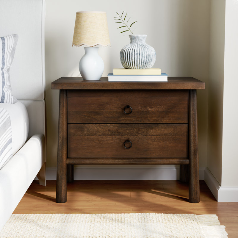 Anderle 32.00000'' W Solid Wood Nightstand, Brown