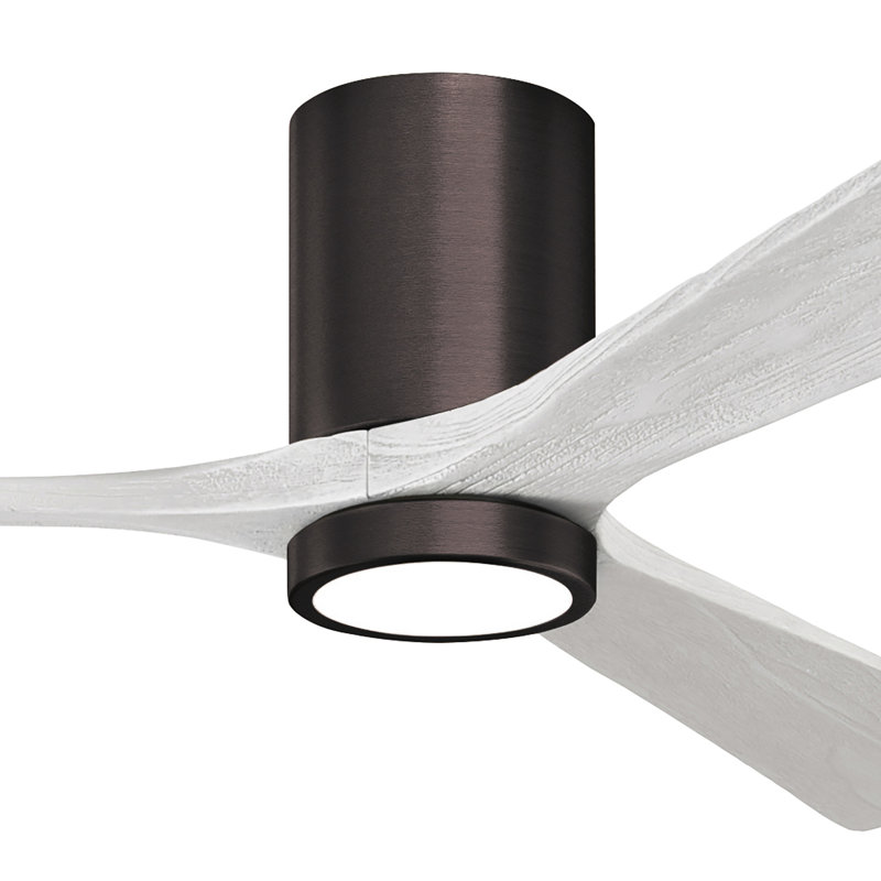 Irene LED Ceiling Fan, Matte White, Brushed Bronze, 60"