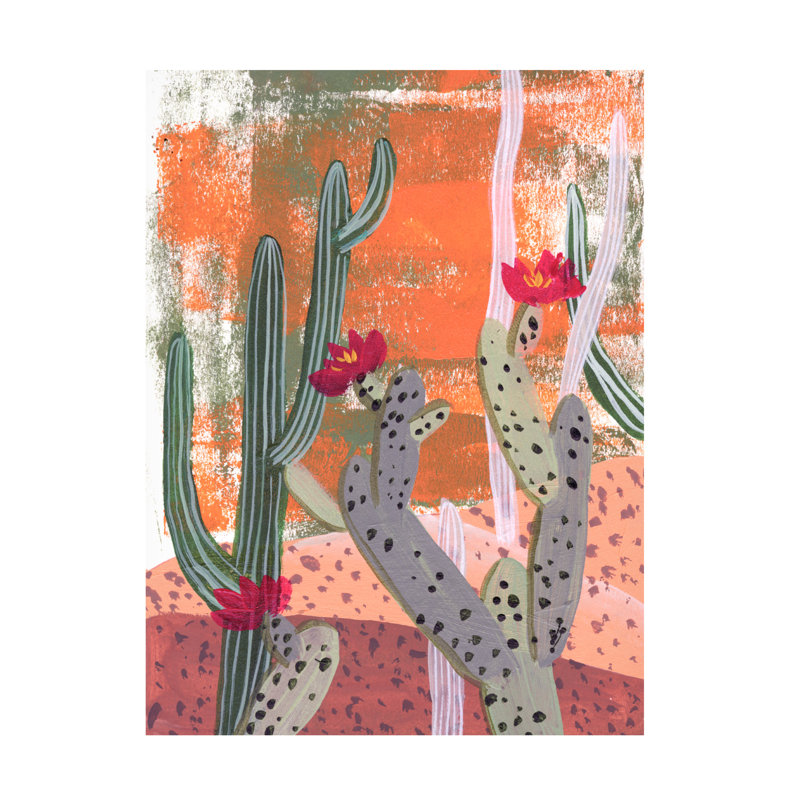 «Desert Flowers I» par Melissa Wang - impression sur toile tendue, H 24 po x l 18 po x P 2 po