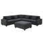 Canapé modulaire en U de 128 x 67 po, ensemble de canapé en chenille 6 places avec repose-pieds surdimensionné, rangement pour accoudoirs et porte-gobelets cachés, ports de chargement USB, canapé à siège large pour le salon, appartement-860064187