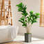 Arbre artificiel en pot moderne, Ficus lyrata, plante en soie, faux arbre d'extérieur-97704338-138916949