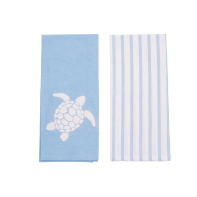 Ensemble de serviettes à rayures bleues 2