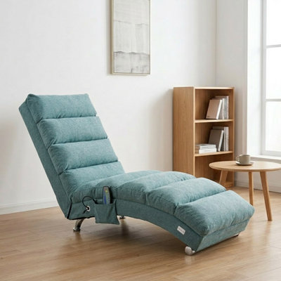 Nazlie Indoor Upholstered Chaise Lounge Chair With 5 Modes of Remote Controlled Ergonomic Electric Massager