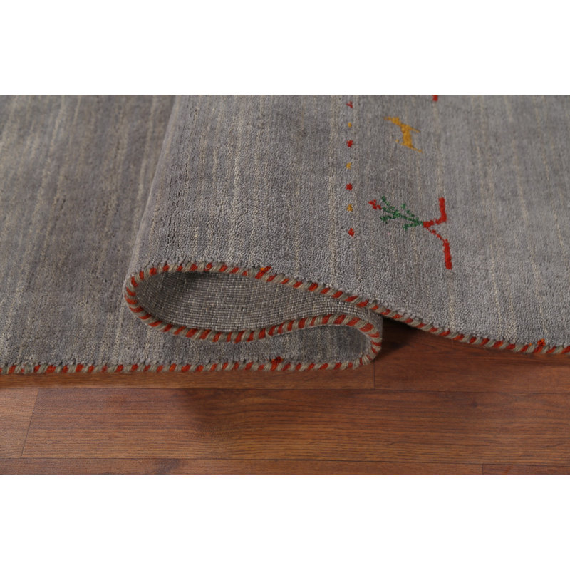 Tapis de couloir oriental gris Gabbeh 3 x 10