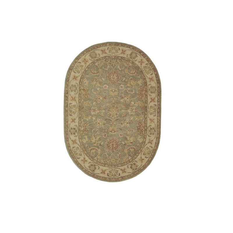 Tapis oriental en laine touffeté à la main Dunbar, Ovale 4 pi 6 po x 6 pi 6 po