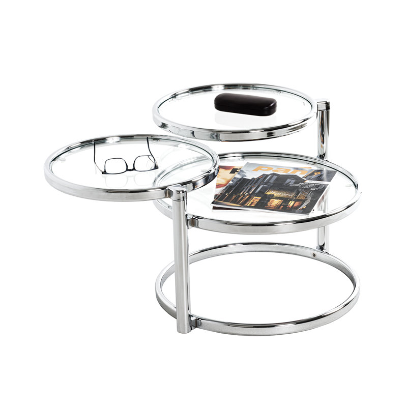 Rossmanite Trestle Coffee Table, Chrom, Transparent