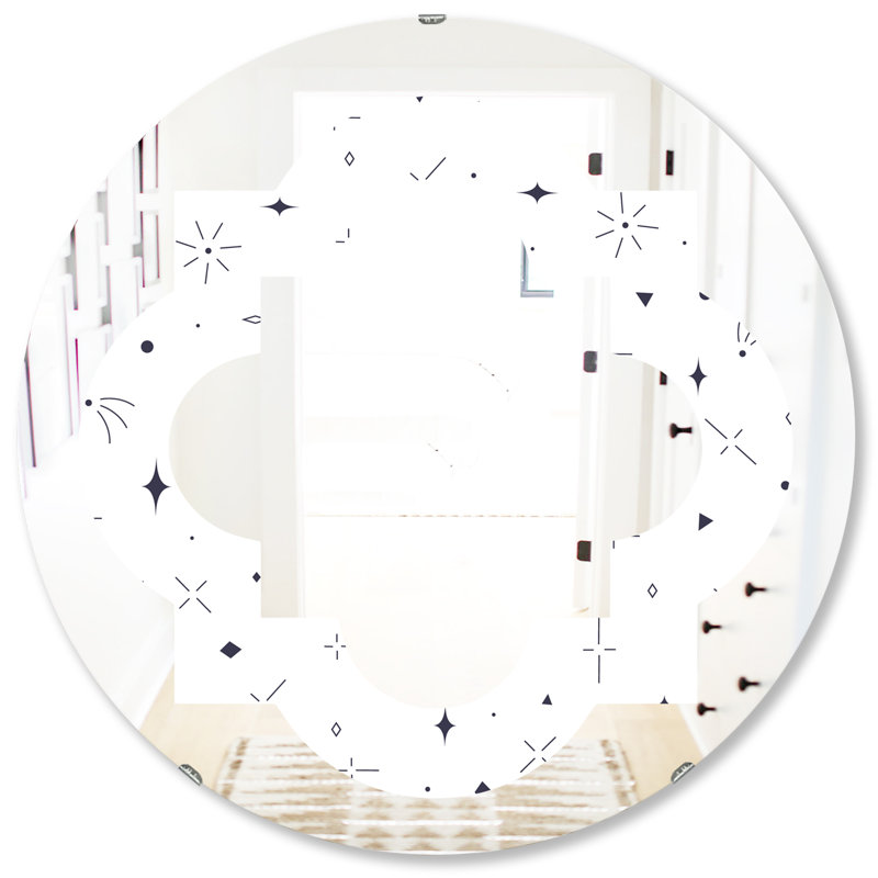 Miroir mural quadrilobe, H 31,5 po x l po