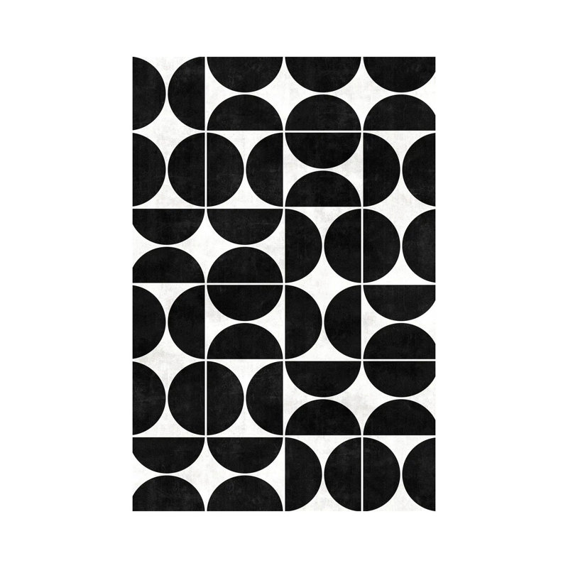 Motif Mid-Century moderne n ° 3 - Béton noir et blanc par Zoltan Ratko - Toile tendue avec châssis Giclée