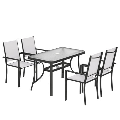 Steel Patio Dining Set Table,