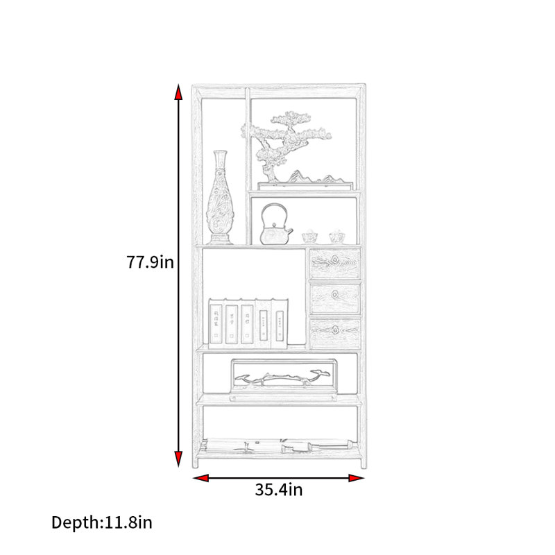 New Chinese Retro Style Bookcase