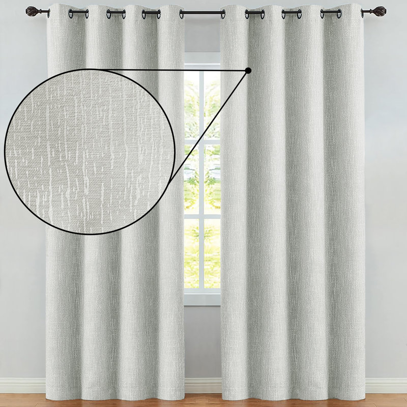 Mylaa Blackout Curtain Pair, Silver