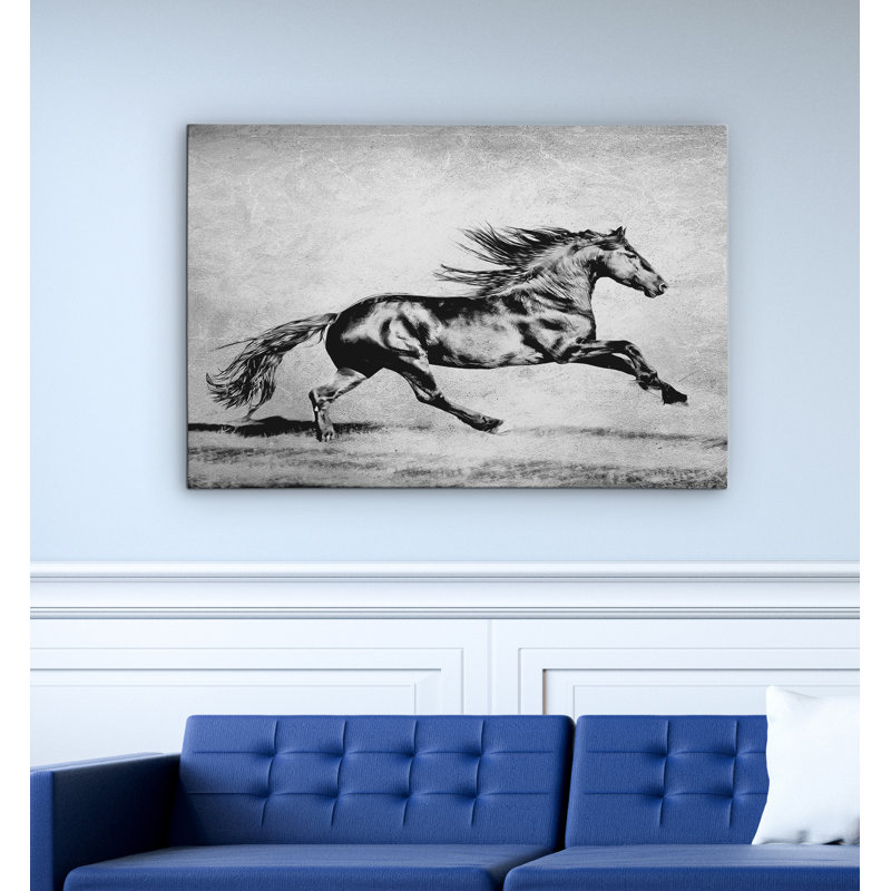 " B&W Horses II ", 27" H x 18" W x 1" D..