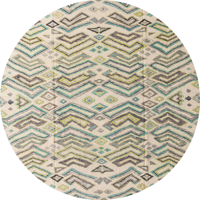 Tapis abstrait moderne 4429, Rond 5 pi