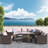 9-piece Outdoor Half-moon Wicker Conversation Sets With 1 Nesting Coffee Table And Tempered Glass Top